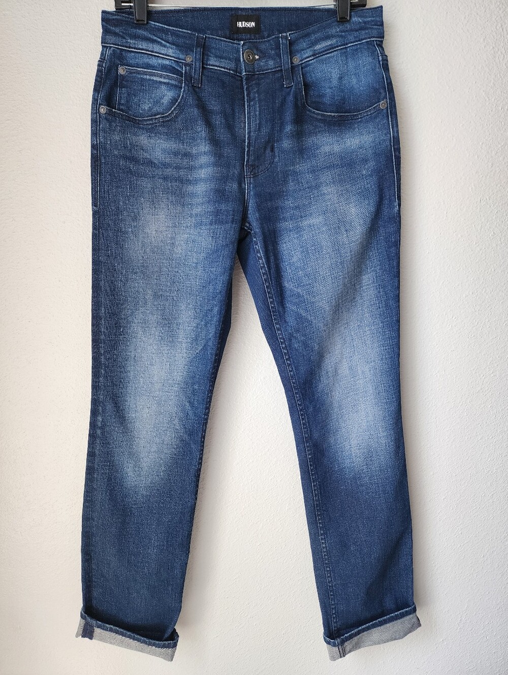 Hudson Byron Straight Leg Retro Vintage Style Cotton Denim Blue Jeans Size 31